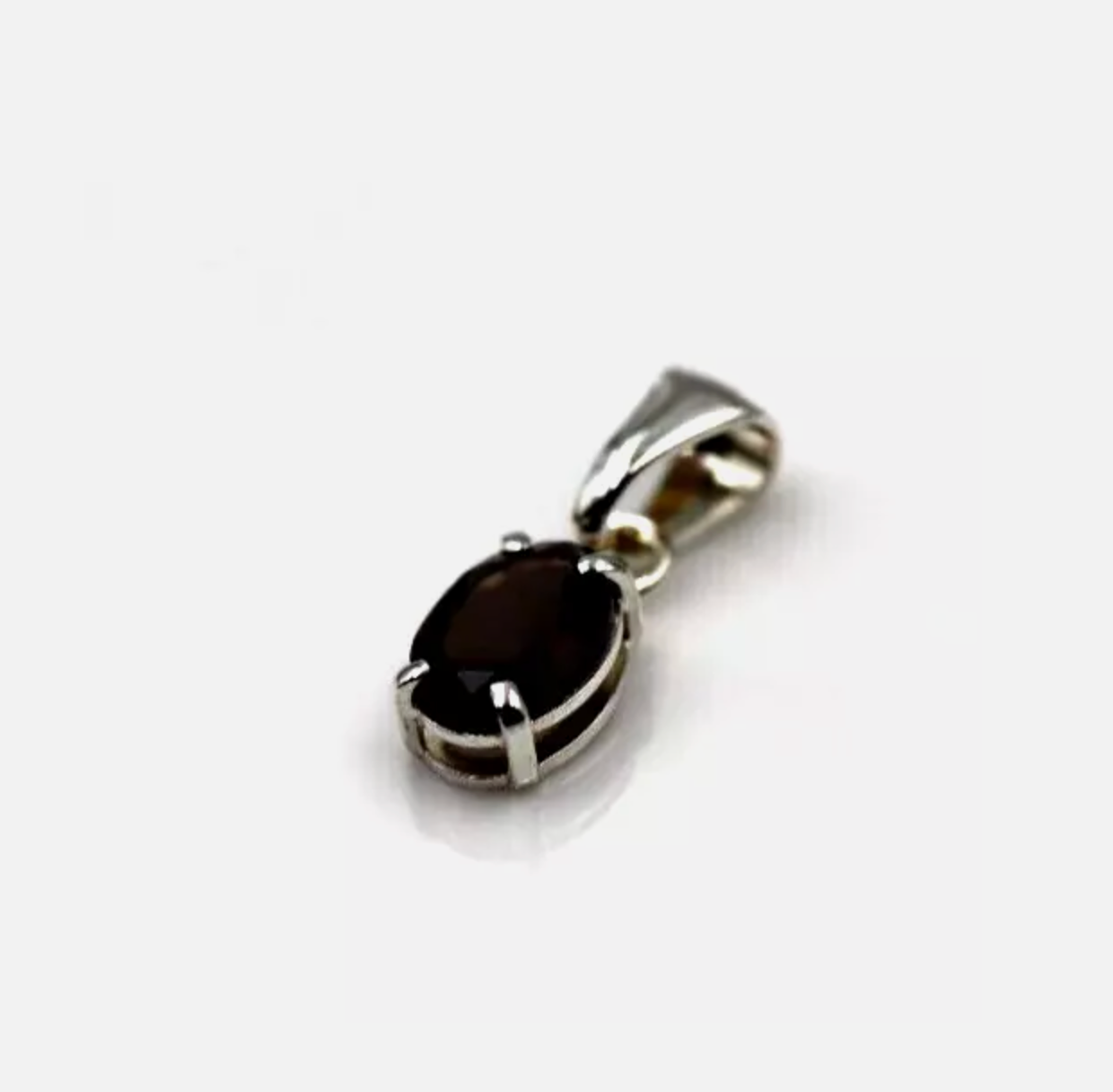 Kaedesigns New Sterling Silver 925 Oval Smoky Quartz Pendant / Charm