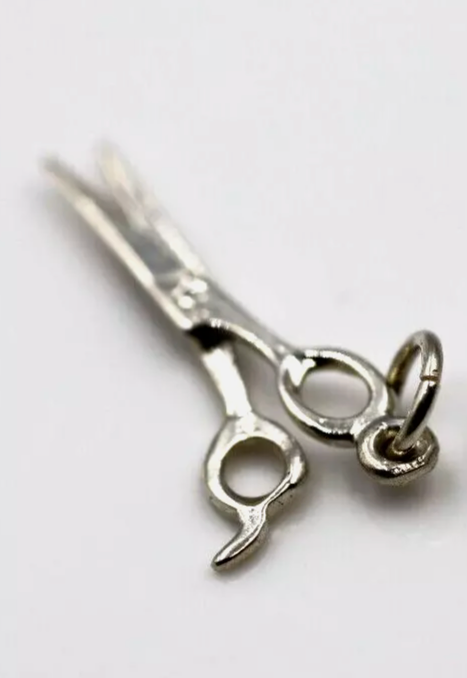 Sterling Silver 925 Scissors Hairdresser 3D Pendant Or Charm