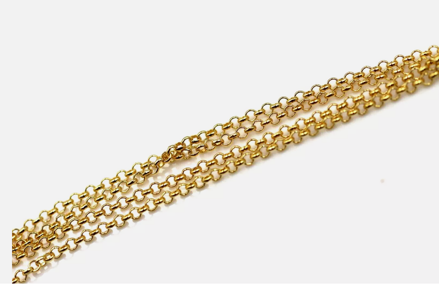 Genuine Solid 9ct Yellow Gold Belcher Cable Chain Necklace 50cm 3.4grams 1.7mm