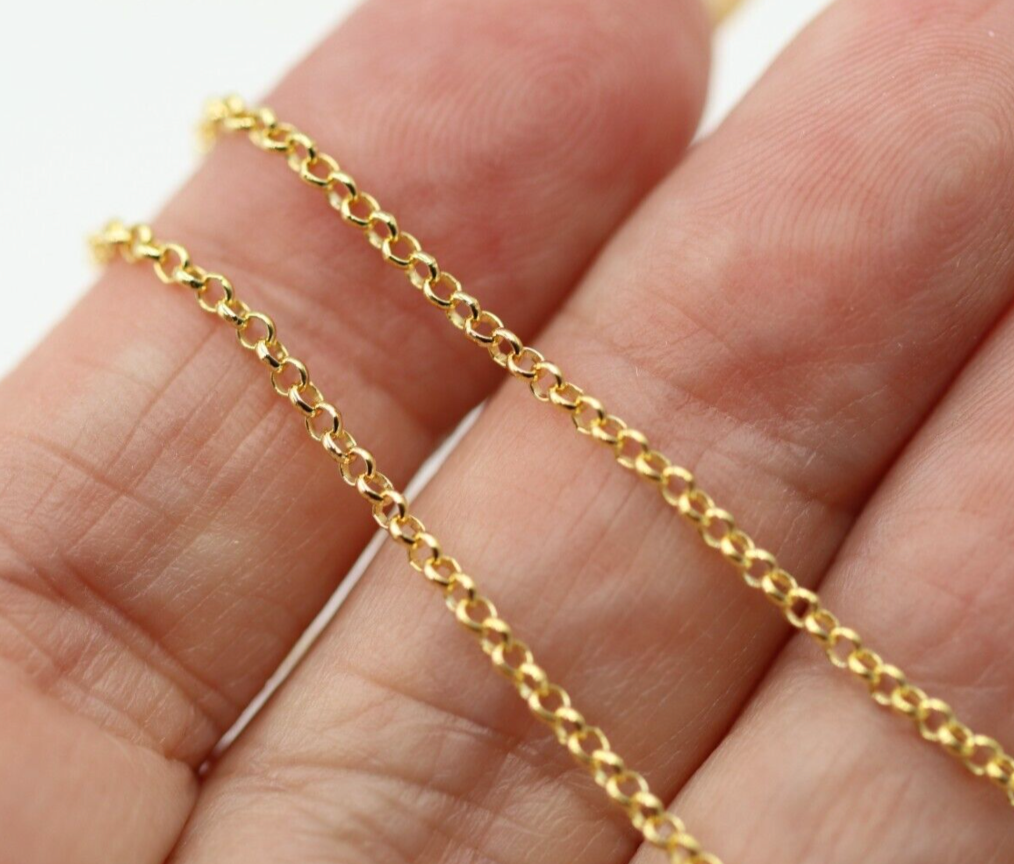 Genuine Solid 9ct Yellow Gold Belcher Cable Chain Necklace 50cm 3.4grams 1.7mm