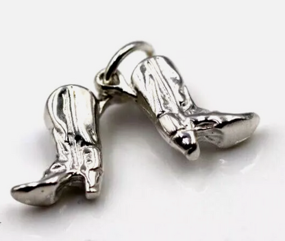 Genuine Sterling Silver 925 Cowboy Boots Charms or Pendant