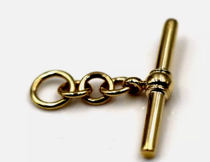 Genuine 9ct 9k 375 Yellow, Rose or White Gold 28mm T Bar T-Bar for Albert For Chain Necklace