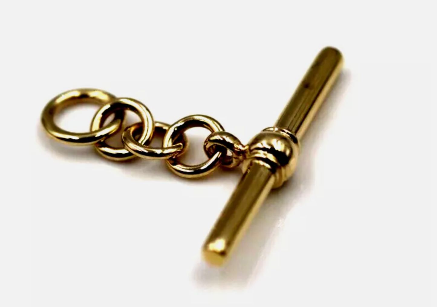 Genuine 9ct 9k 375 Yellow, Rose or White Gold 28mm T Bar T-Bar for Albert For Chain Necklace
