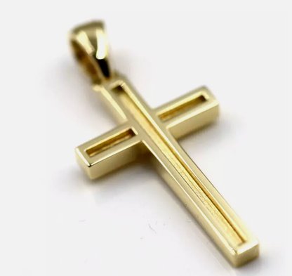 Genuine Solid 18ct 18K Yellow, Rose or White Gold Cross Pendant