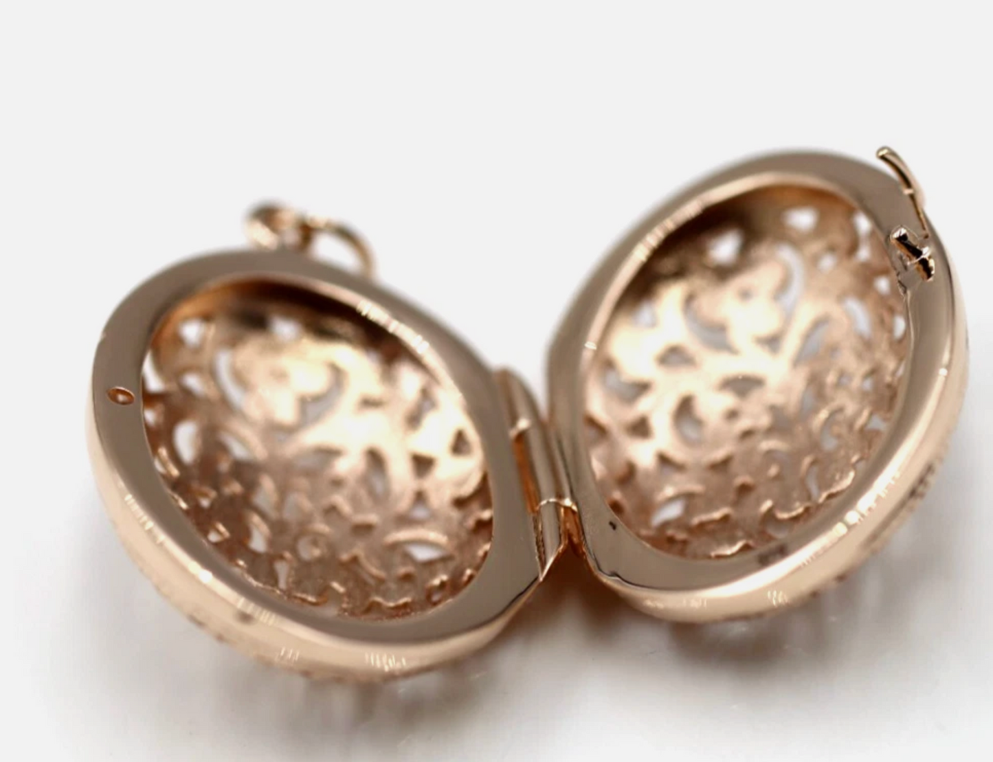 Kaedesigns Genuine 9ct 9k Solid Yellow, Rose or White Gold Filigree Oval Pendant Locket