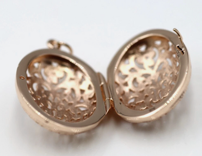 Kaedesigns Genuine 9ct 9k Solid Yellow, Rose or White Gold Filigree Oval Pendant Locket