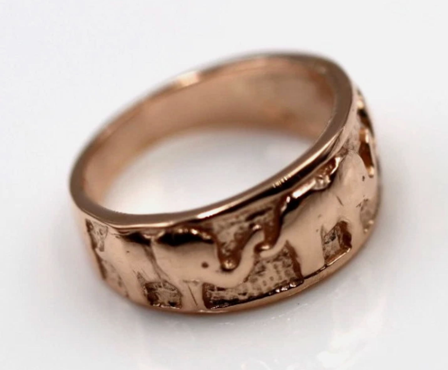 Size K Genuine 9ct 9kt 375 Full Solid Yellow, Rose or White Gold Lucky Elephant Ring 209