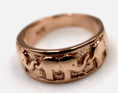 Size K Genuine 9ct 9kt 375 Full Solid Yellow, Rose or White Gold Lucky Elephant Ring 209