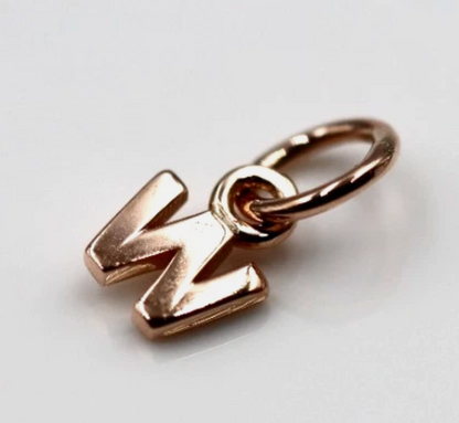 Genuine 9ct 9kt 375 Tiny Very Small Yellow, Rose or White Gold Initial Pendant Charm W