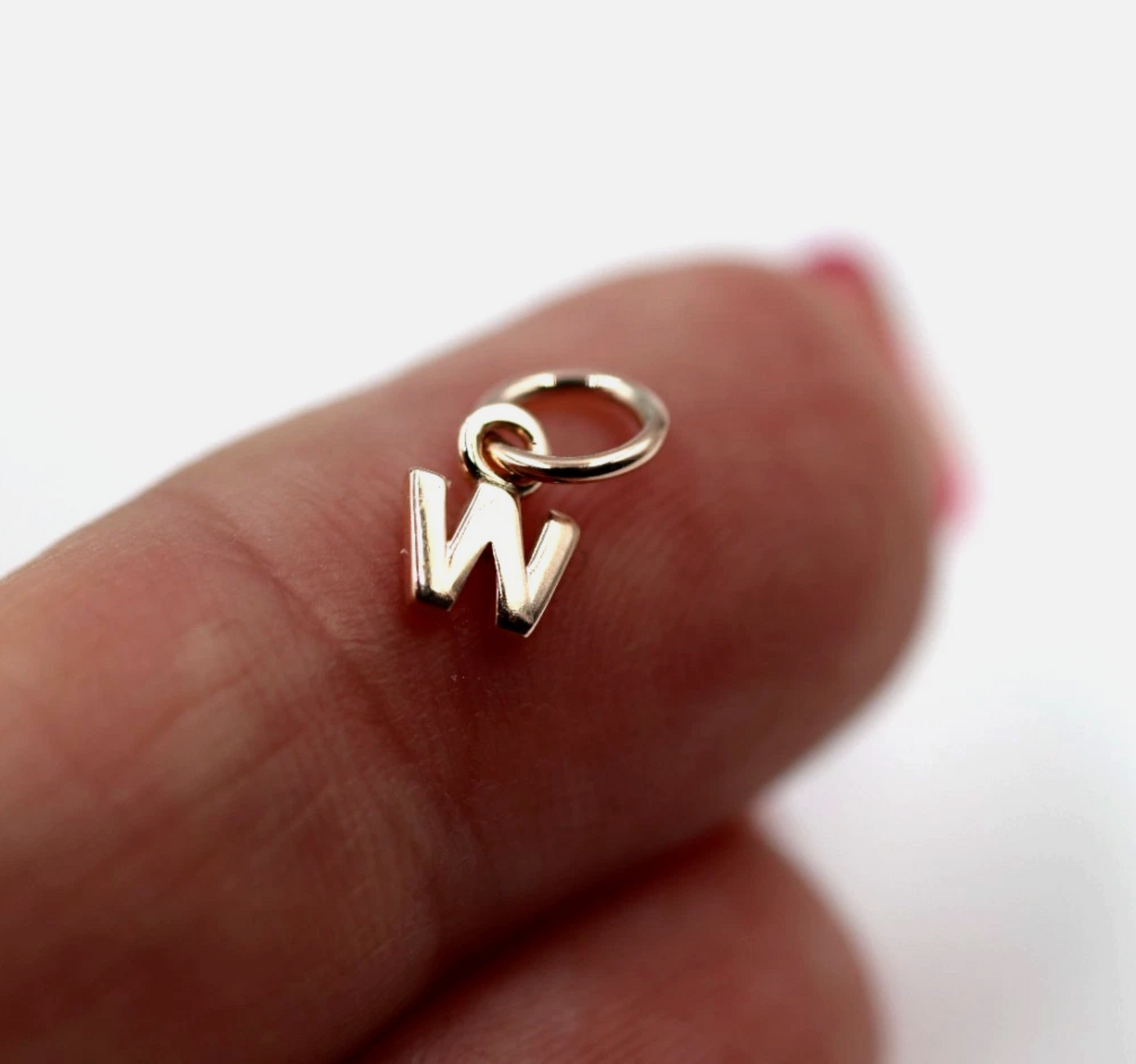 Genuine 9ct 9kt 375 Tiny Very Small Yellow, Rose or White Gold Initial Pendant Charm W