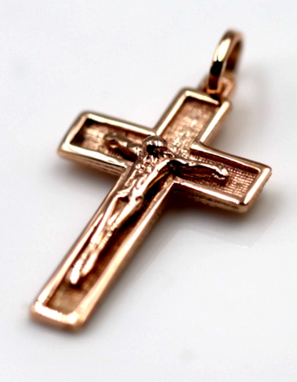 Genuine Small New 9ct 9K 375 Yellow, Rose or White Gold Crucifix Cross Pendant