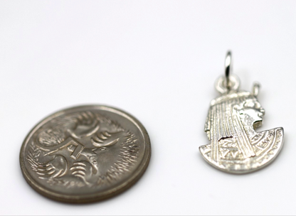 Sterling Silver 925 Egyptian Cleopatra Pendant / Charm