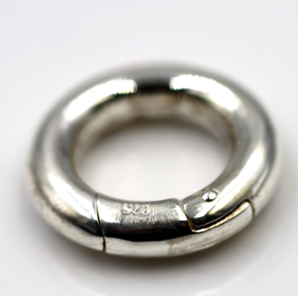 Genuine Large Sterling Silver 14mm, 17mm or 21mm Round Spring Circle Clasp Shortener Polished