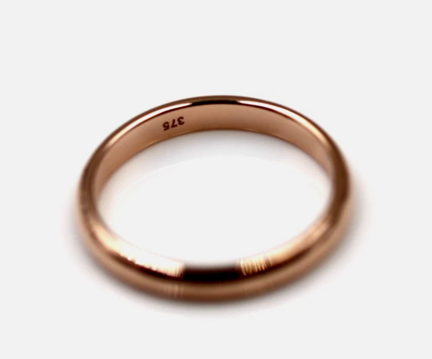 Genuine Solid 9ct Yellow, Rose or White Gold Wedding Band Ring 2.6mm