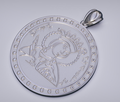 Sterling Silver 925 Saint St Catherine Round Shield Pendant / Charm