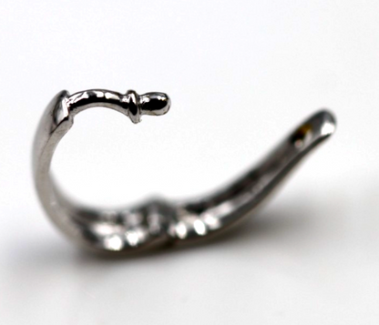 Genuine 9ct 9kt 375 13mm Large Size White gold Plain Enhancer Bail Clasp