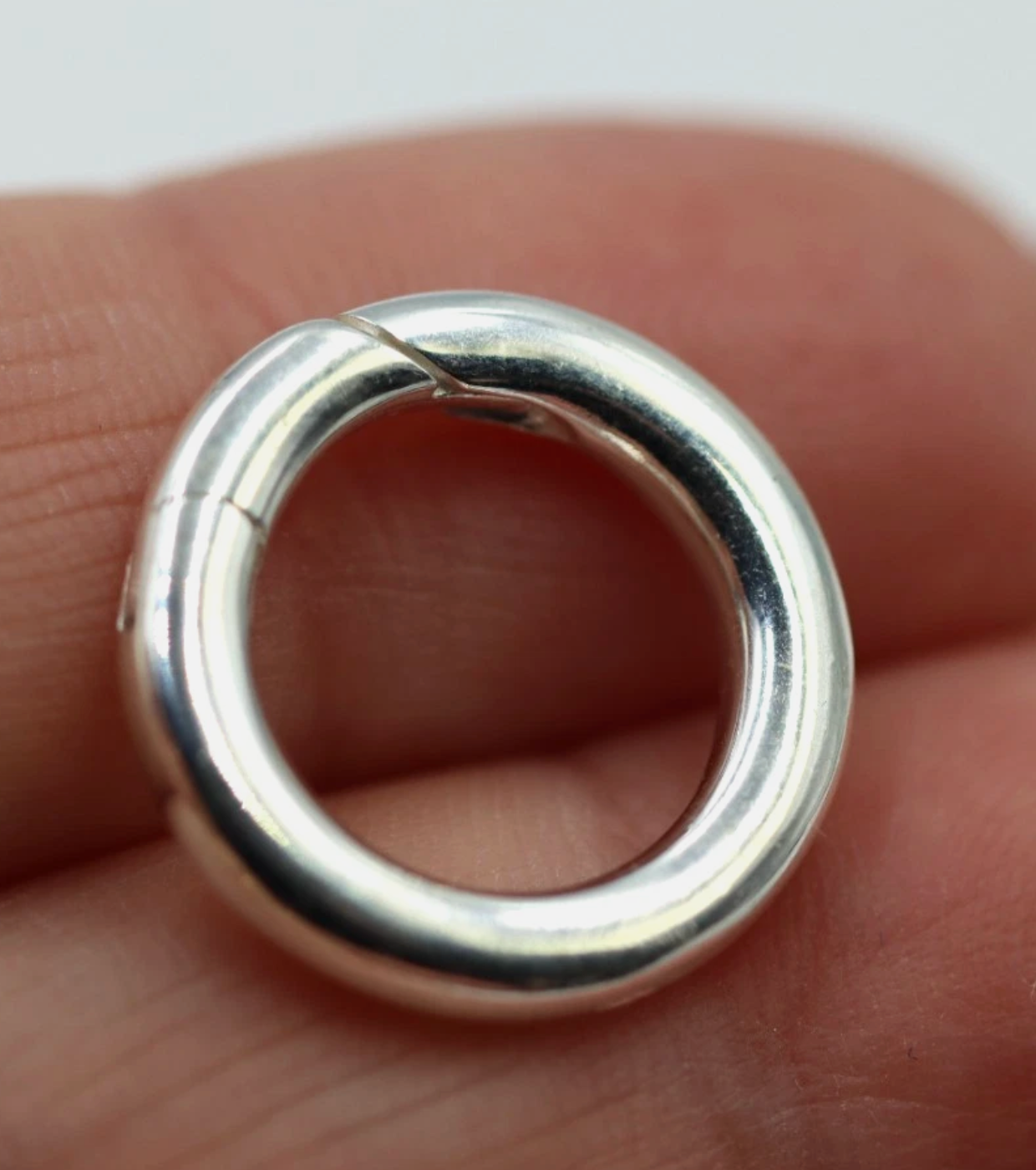 Sterling Silver 925 18mm Round Spring Circle Clasp Shortener Polished