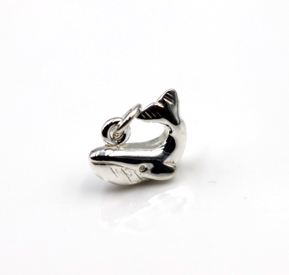 Genuine Sterling Silver Small Whale Solid Pendant Charm