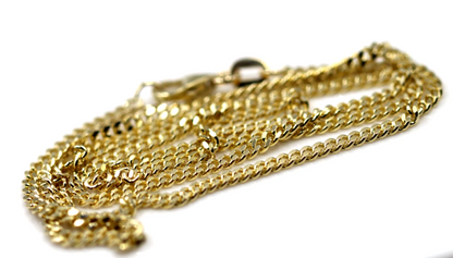 Genuine Solid 9ct 9k 375 Yellow Gold Diamond Cut Curb Necklace Chain 2mm wide
