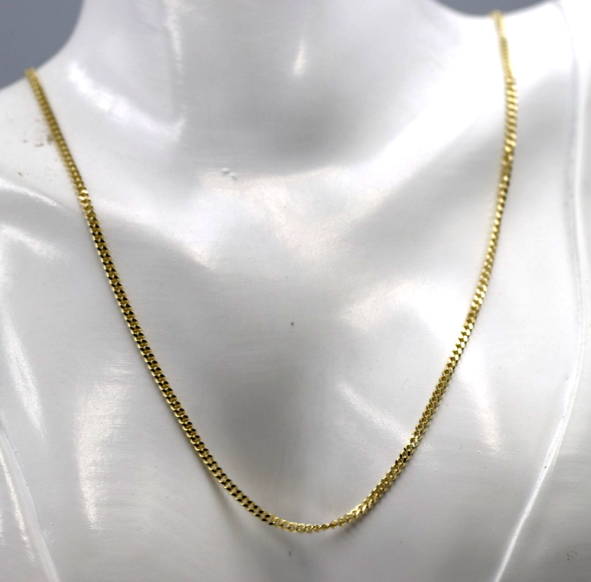 Genuine Solid 9ct 9k 375 Yellow Gold Diamond Cut Curb Necklace Chain 2mm wide