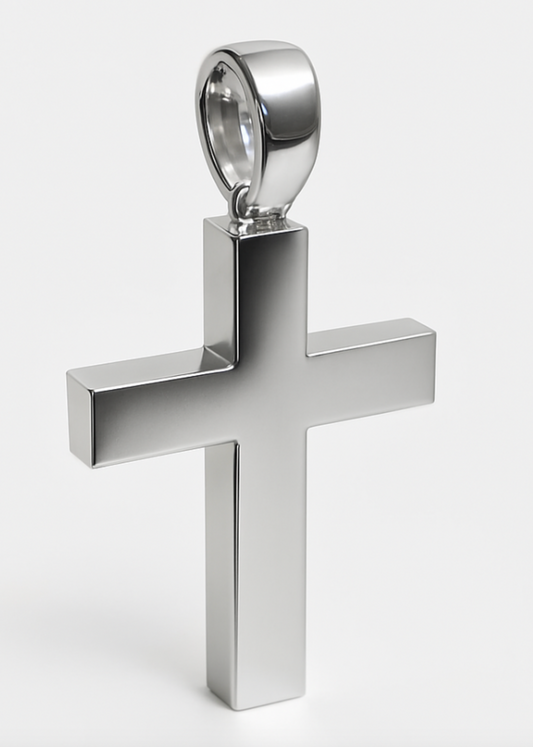 Genuine Solid Very Large Heavy Sterling Silver 925 Plain Cross Pendant