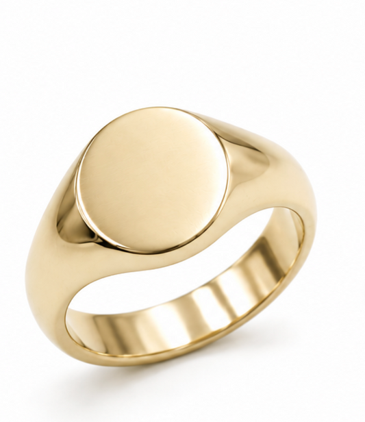 Kaedesigns Full Solid Heavy 9ct Yellow, Rose or White Gold Oval Signet Ring Size H 10mm x 9mm