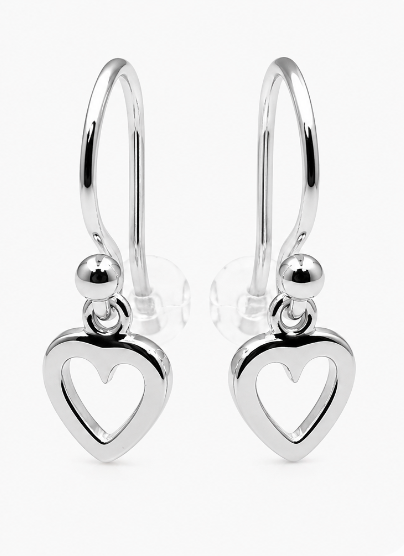 Kaedesigns Genuine 9ct 9k 375 Solid Delicate Small Yellow, Rose or White Gold Dangle Open Heart Earrings