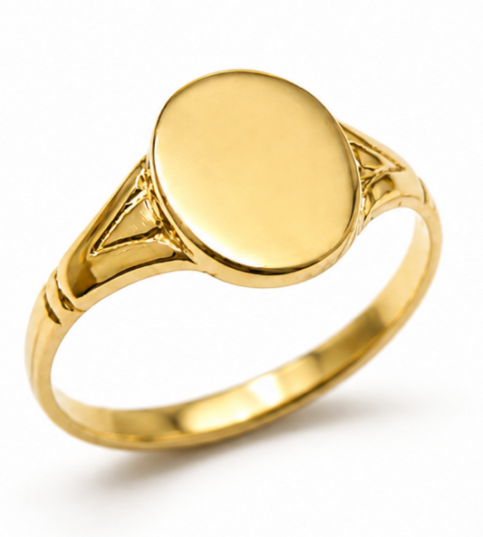 Genuine 9ct 9k 375 Yellow, Rose or White Gold Oval Signet Ring 227 - Choose your size