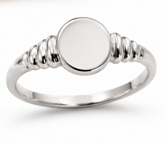 Small New Sterling Silver Oval Signet Ring  - Choose your size H to N