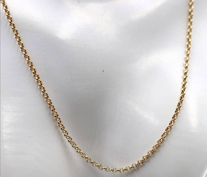 Genuine 9ct 9K 375 Yellow Gold Belcher Cable Chain Necklace 52cm 2.4grams