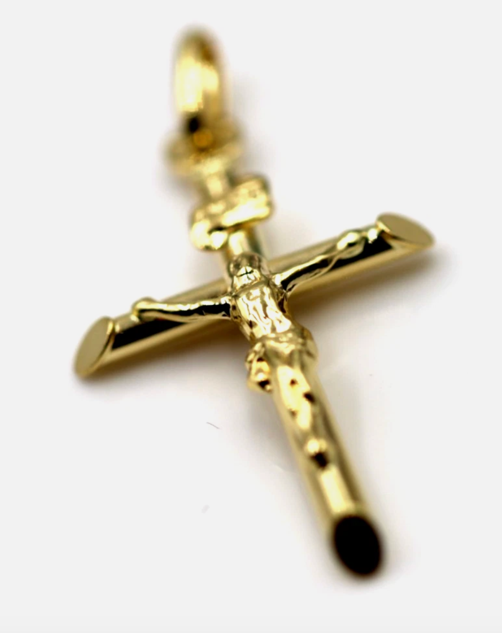 Kaedesigns Genuine 18ct 750 Yellow Gold Crucifix Cross Pendant