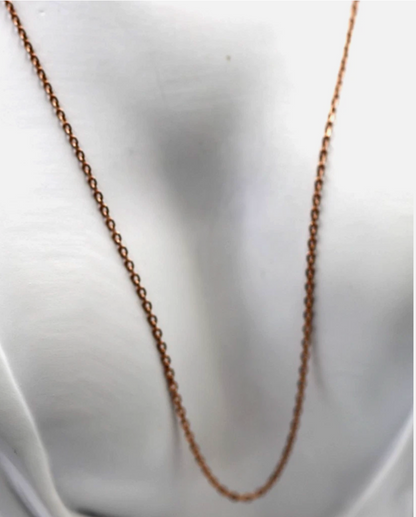 Genuine 9ct 9k 375 Rose Gold Belcher Cable Chain Necklace 60cm 2.8g