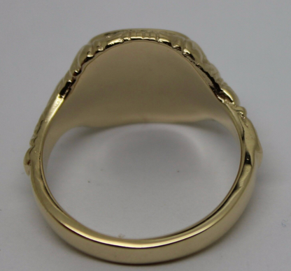 Kaedesigns Solid Genuine 9ct 9kt 375 Yellow Gold Square Engraved Signet Ring 335 - Choose your ring size Q to Z