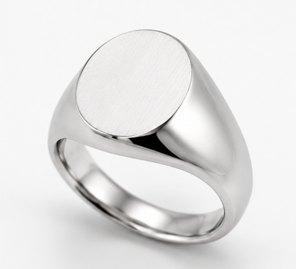 Kaedesigns Full Solid Heavy 9ct 9k 375 Yellow, Rose or White Gold Matt Polished Oval Signet 12mm x10mm Ring - Choose your ring size H to Q 1/2
