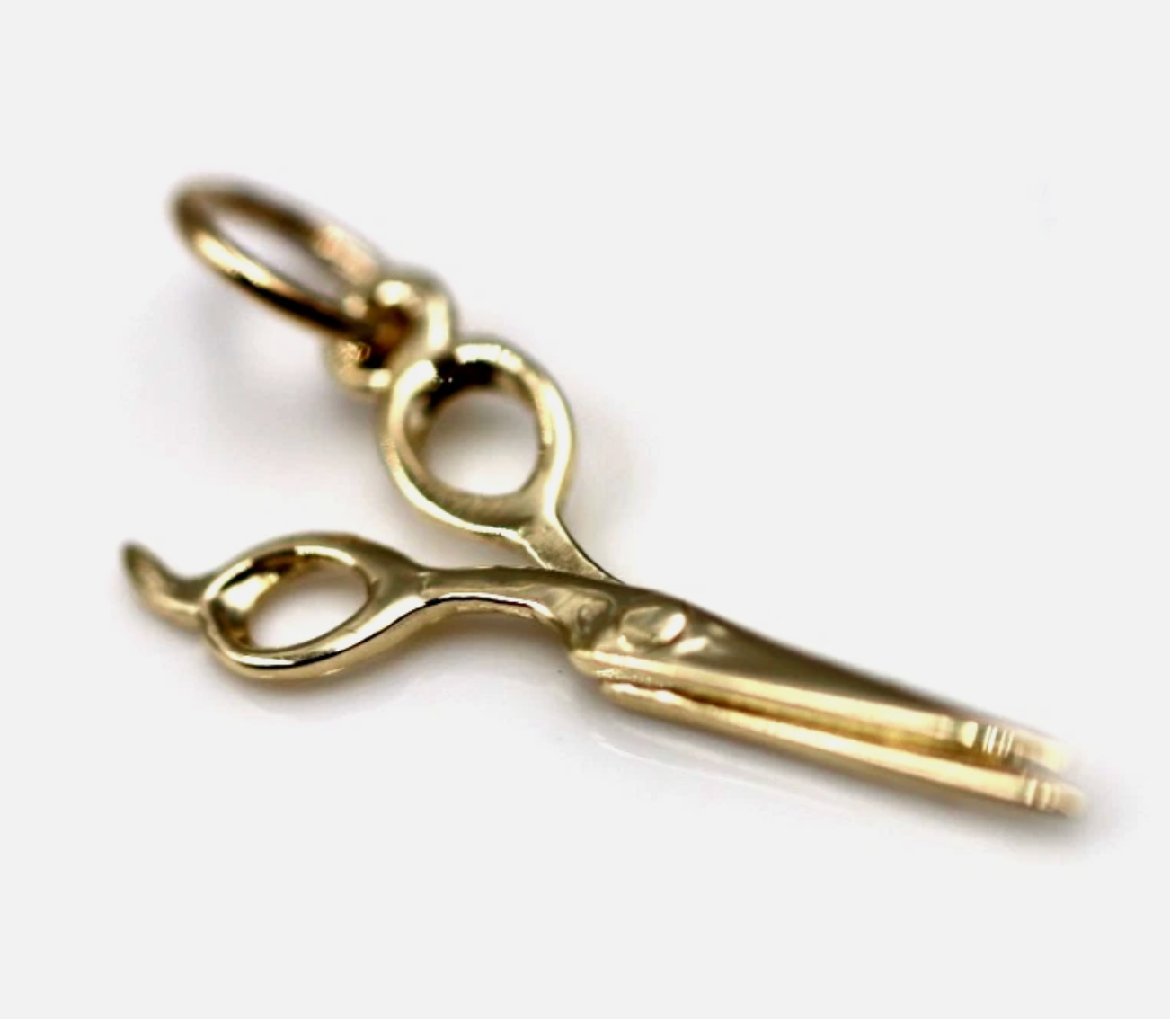 Genuine 9ct 9K 375 Yellow, Rose or White Gold Scissors Hairdresser 3D Pendant Or Charm