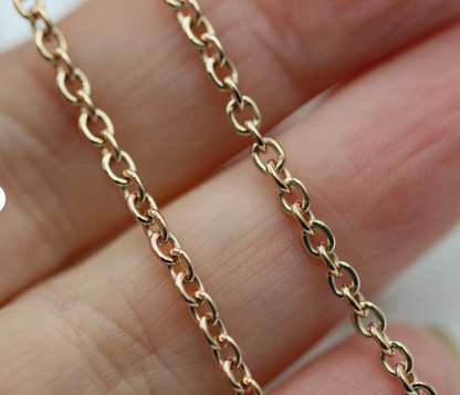 Genuine Solid Handmade 9ct 9K 375 Rose Gold  Cable 60cm Chain Necklace 9.4g