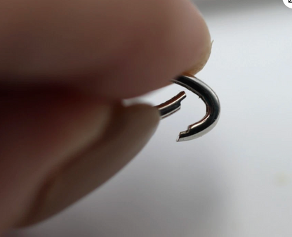 Sterling Silver 925 Oval Spring Push Clip 6mm x 12mm