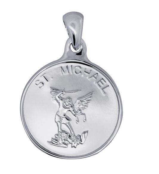 Sterling Silver 925 St Michael Pendant Charm Saint Patron of the Police Force