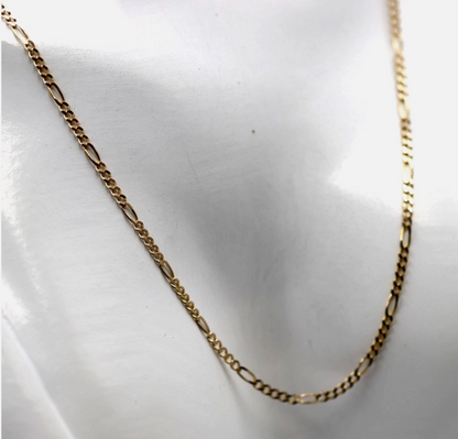 Genuine 9ct 375 Yellow Gold Figaro Chain Necklace 45cm 1.9mm 2.9g