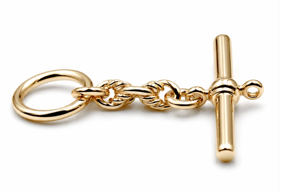 Genuine 18ct 750 Yellow Gold Fancy T-Bar for Albert Chain Necklace