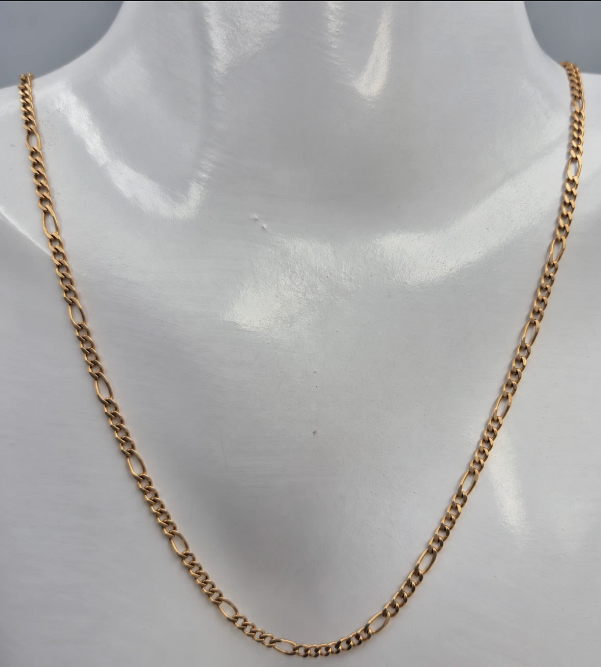 Genuine 9ct 9K 375 Yellow Gold Solid Figaro 3mm 56cm Necklace Chain