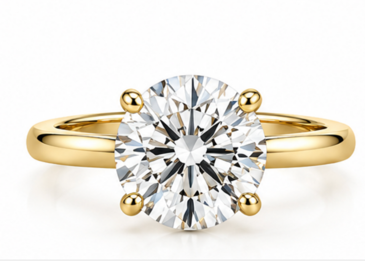 Genuine 18ct Yellow Gold 1.3ct Certified Lab Grown Diamond Solitaire Engagement Ring