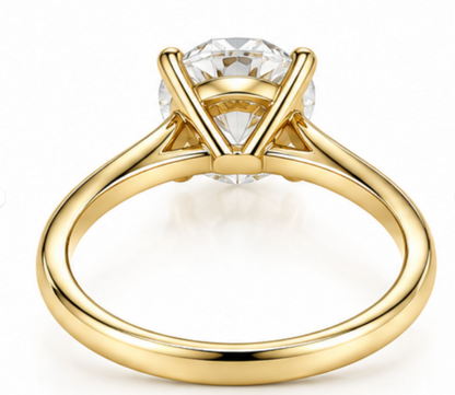 Genuine 18ct Yellow Gold 1.3ct Certified Lab Grown Diamond Solitaire Engagement Ring