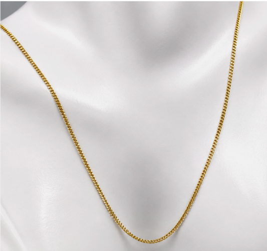 Genuine 18ct 18k 750 Yellow Gold Curb Kerb Chain Necklace 50cm 5.5g