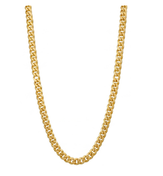 Sterling Silver 925 Yellow Gold Triple Plated 35cm Diamond Cut Curb Chain Necklace 1.8mm