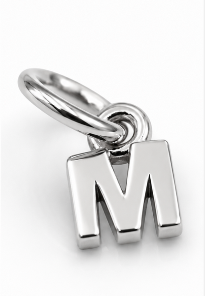 Genuine 9ct 9kt 375 Tiny Very Small Yellow, Rose or White Gold Initial Pendant Charm M