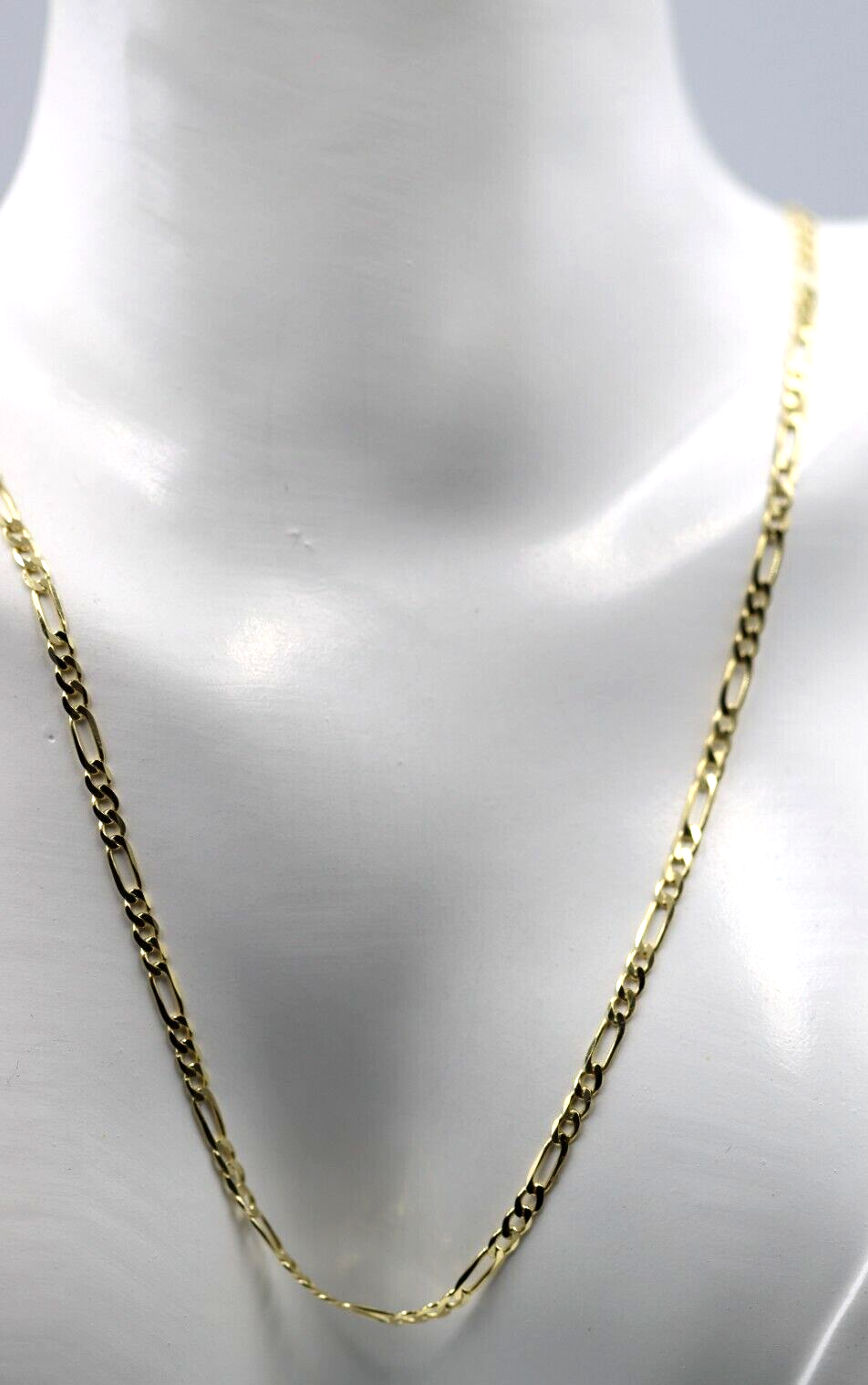 Genuine 9ct Yellow Gold Diamond Cut Figaro Chain Necklace 4.2grams 50cm 2.5mm