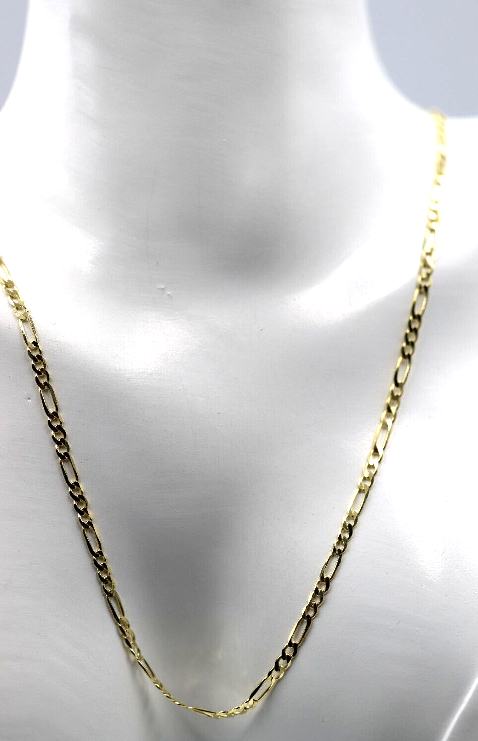 Genuine 9ct Yellow Gold Diamond Cut Figaro Chain Necklace 4.2grams 50cm 2.5mm