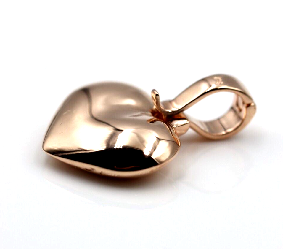 Genuine New 9ct 9k 375 Heavy Full Solid Yellow, Rose or White Gold Heart Pendant With Enhancer