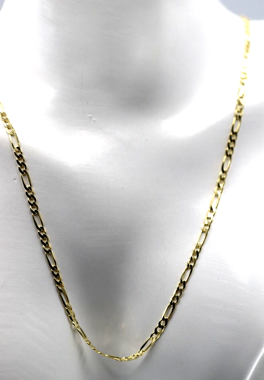 Genuine 9ct Yellow Gold Diamond Cut Figaro Chain Necklace 4.2grams 50cm 2.5mm